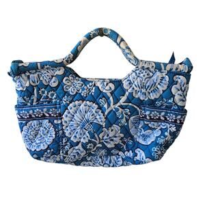 Vera Bradley Retired Blue Lagoon Quilted Floral Cotton Handbag Boho Purse